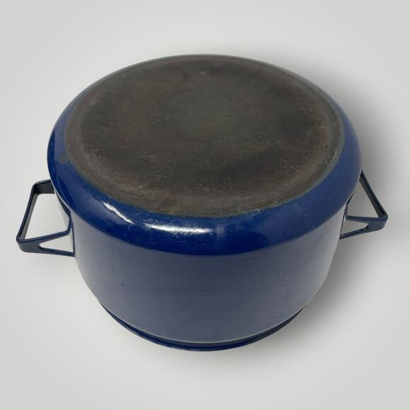 Vtg MCM Finel Arabia Enamelware Stockpot Dutch Oven Seppo Mallat Finland Blue - Picture 3 of 4